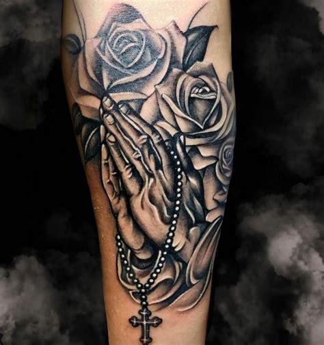 rosary tattoo|praying hand with rosary tattoos.